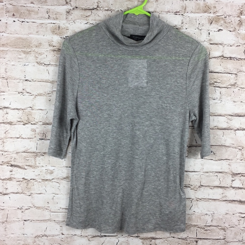 Topshop High Neck Soft Gray Top NWT NEW